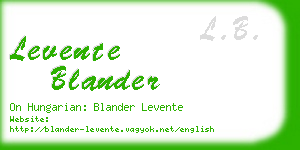 levente blander business card